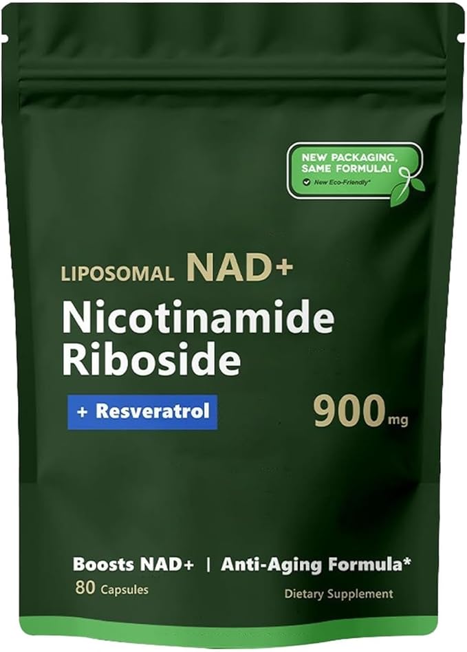 SUPLEMENTO NAD+ con Ribósido de Nicotinamida + Resveratrol (900 mg).